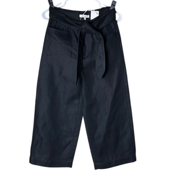 VINCE NWT Black Wide Leg Tie Front Cropped Pants - Size 10 - Picture 3 of 11